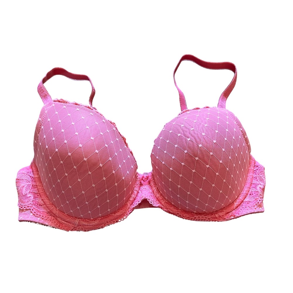Wacoal Pink Lace Point‎ d'Esprit Mesh Underwire Bra 36D 853115